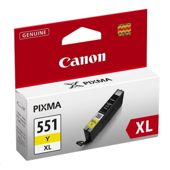 Obrázek Canon CARTRIDGE CLI- 551Y XL žlutá pro Pixma iP, Pixma iX, Pixma MG a Pixma MX 6850, 725x, 925, 8750 (695 str.)