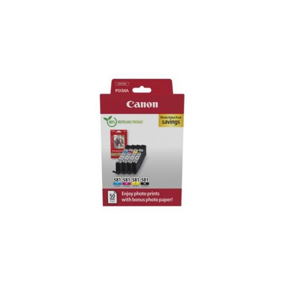 Obrázek Canon CARTRIDGE CLI- 581 BK/ C/ M/ Y PHOTO VALUE pro PIXMA TS615x, 625x, 635x, 815x, 825x ( 200 str.)