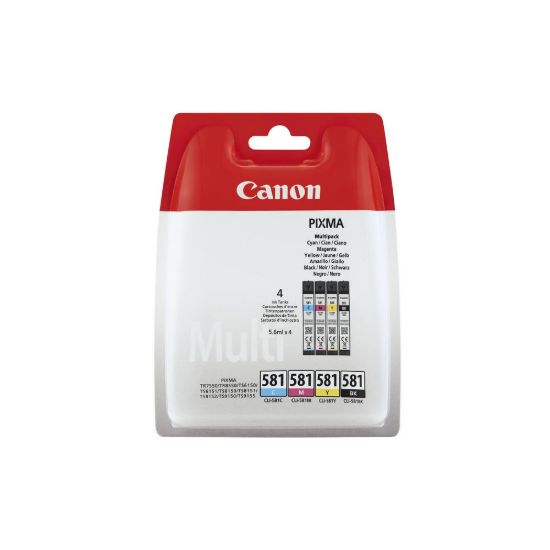 Obrázek Canon CARTRIDGE CLI- 581 C/ M/ Y/ BK MULTI- PACK pro PIXMA TS615x, TS625x, TS635x, TS815x, TS825x, TS835x, TS915x…