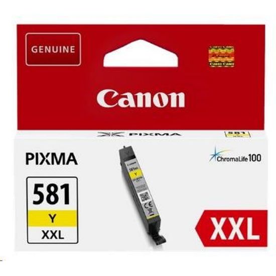Obrázek Canon CARTRIDGE CLI- 581 XXL žlutá pro PIXMA TS615x, TS625x, TS635x, TR7550, TS815x (824str.)