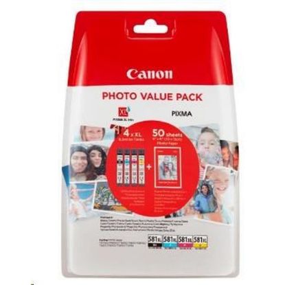 Obrázek Canon CARTRIDGE CLI- 581XL BK/ C/ M/ Y fotopapír PP- 201 pro PIXMA TS615x, TS625x, TS635x, TS815x (400 str.)