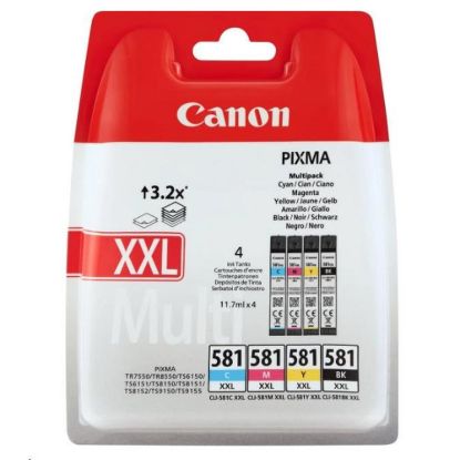 Obrázek Canon CARTRIDGE CLI- 581XXL C/ M/ Y/ BK MultiPack pro PIXMA TS615x, TS625x, TS635x, TS815x, TS825x, TS8350 (600 str.)