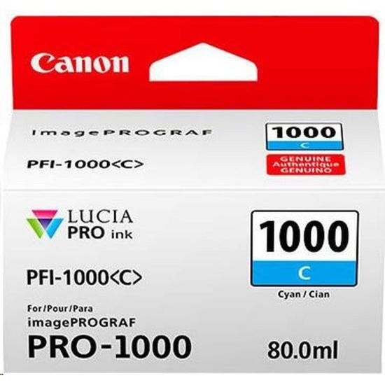 Obrázek Canon CARTRIDGE PFI- 1000C azurová pro ImagePROGRAF PRO- 1000 (675 str.)