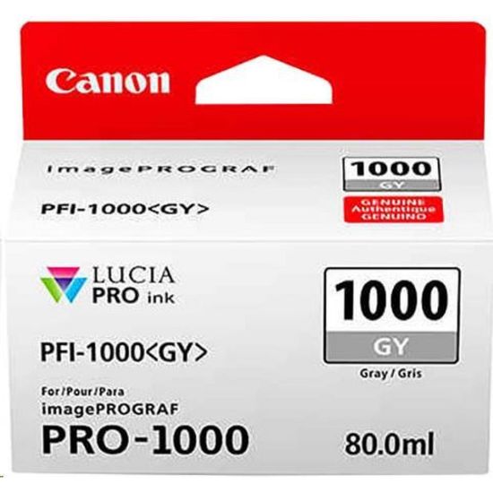 Obrázek Canon CARTRIDGE PFI- 1000GY šedá pro ImagePROGRAF PRO- 1000 (1465 str.)