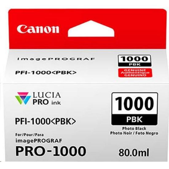 Obrázek Canon CARTRIDGE PFI- 1000PBK photo černá pro ImagePROGRAF PRO- 1000 (256 str.)