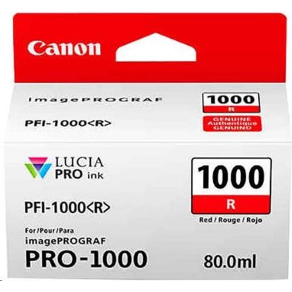 Obrázek Canon CARTRIDGE PFI- 1000R červená pro ImagePROGRAF PRO- 1000 (935 str.)