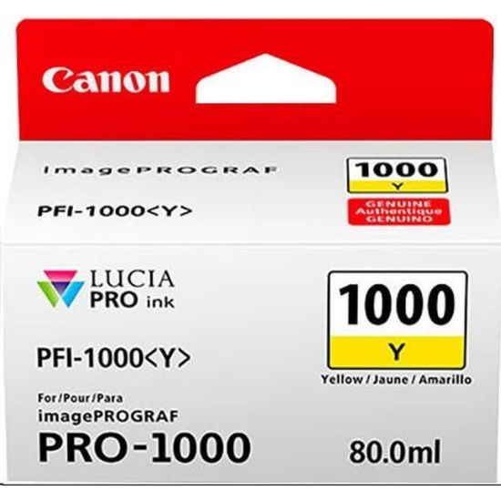 Obrázek Canon CARTRIDGE PFI- 1000Y žlutá pro ImagePROGRAF PRO- 1000 (329 str.)