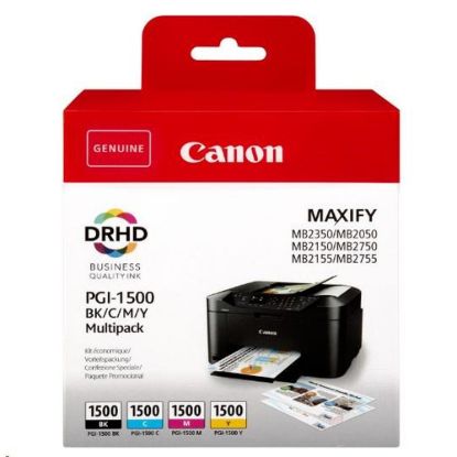 Obrázek Canon CARTRIDGE PGI- 1500 BK/ C/ M/ Y MULTI- PACK pro MAXIFY MB2050, MB215x, MB2350, MB275x (300 str.)