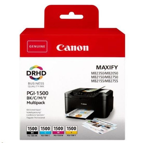 Obrázek Canon CARTRIDGE PGI- 1500 BK/ C/ M/ Y MULTI- PACK pro MAXIFY MB2050, MB215x, MB2350, MB275x (300 str.)