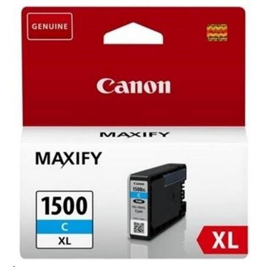 Obrázek Canon CARTRIDGE PGI- 1500XL C azurová pro Maxify MB2050, MB2150, MB2350, MB2750 a MB2755 (1020 str.)