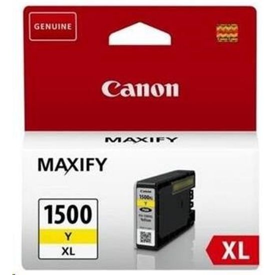 Obrázek Canon CARTRIDGE PGI- 1500XL Y žlutá pro Maxify MB2050, MB2150, MB2350, MB2750 a MB2755 (780 str.)