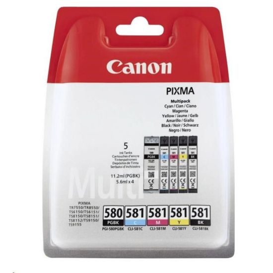 Obrázek Canon CARTRIDGE PGI- 580/ CLI- 581 BK/ CMYK MultiPack pro PIXMA TS615x, TS625x, TS635x, TS815x, TS825x (200 str.)