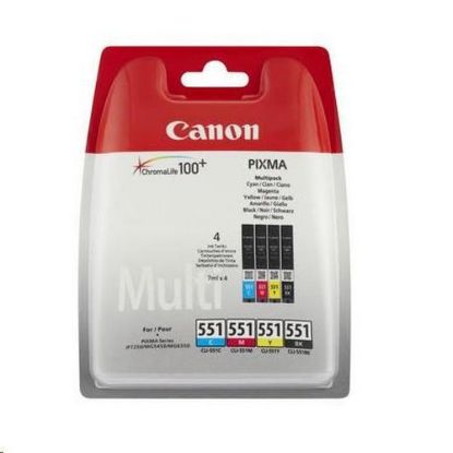 Obrázek Canon CARTRIDGE CLI- 551 C/ M/ Y/ BK Multi Pack SEC pro PIXMA IP7250, IP8750, IX6850, MG5 x 50, MX725, MX925 (300 str.)