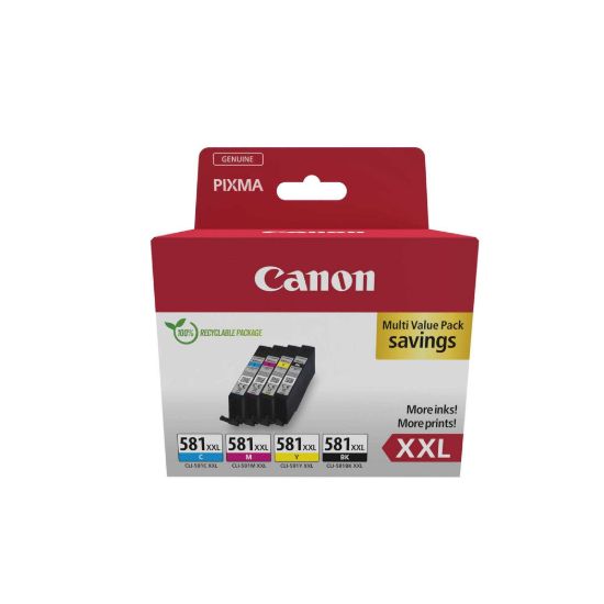 Obrázek Canon CARTRIDGE CLI- 581XXL C/ M/ Y/ BK MULTI- PACK SEC pro PIXMA TS515x, TS615x, TS815x, TS915x, TR7550, TR8550 4 x…