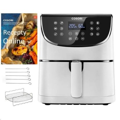 Obrázek Cosori CP158- AF PREMIUM – 5.5L horkovzdušná fritéza + 5x špíz a gril. rošt, white