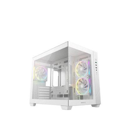 Obrázek DEEPCOOL Case CG330 3F, mATX, Průhledná bočnice, 3 x 120mm ARGB Fan, bílá