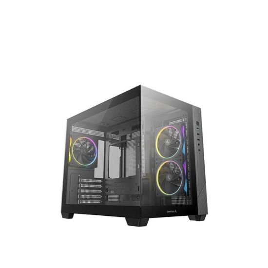 Obrázek DEEPCOOL Case CG330 3F, mATX, Průhledná bočnice, 3 x 120mm ARGB Fan, černá