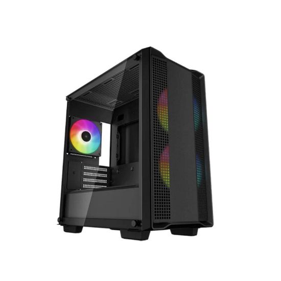 Obrázek DEEPCOOL Case CC360 ARGB, mATX, Průhledná bočnice, 3 x 120mm Fan, černá