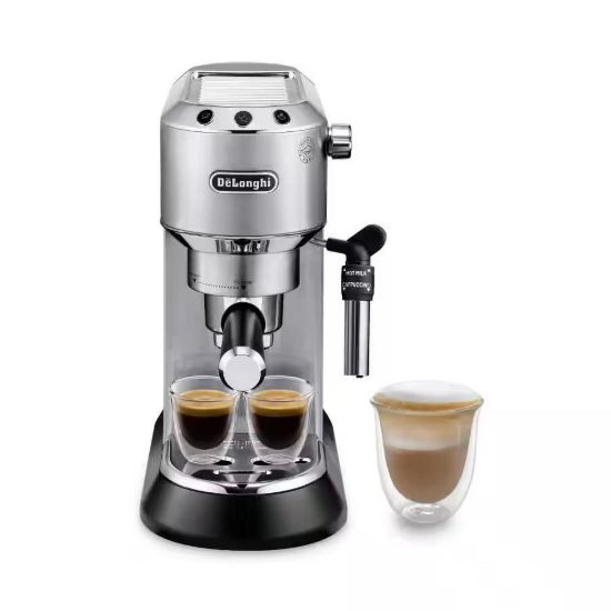 Obrázek DeLonghi Dedica EC685.M Style pákový kávovar, 1300 W, Cappuccino systém, stříbrná