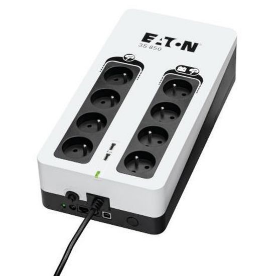 Obrázek Eaton 3S 850 FR, UPS 850VA / 510 W, 8 zásuvek (4 zálohované), USB, 2x USB charge, české zásuvky