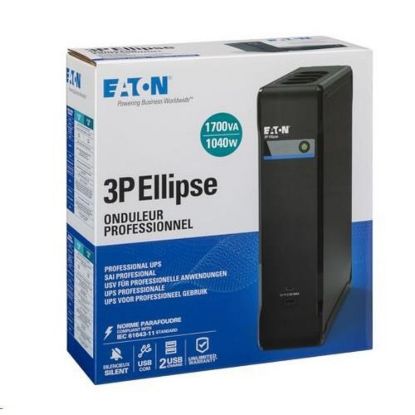 Obrázek Eaton 3P Ellipse UPS USB FR, 1700 VA, 1040 W, Vstup: C14, Výstupy: (4) Typ E, (4) Pouze přepěťová ochrana Typ E, USB nab