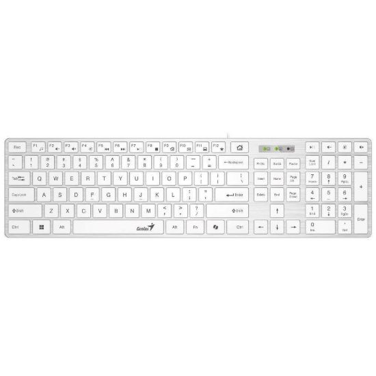 Obrázek Genius Klávesnice Slimstar 126, Drátová USB, CZ+SK layout, Copilot klávesa, Bílá
