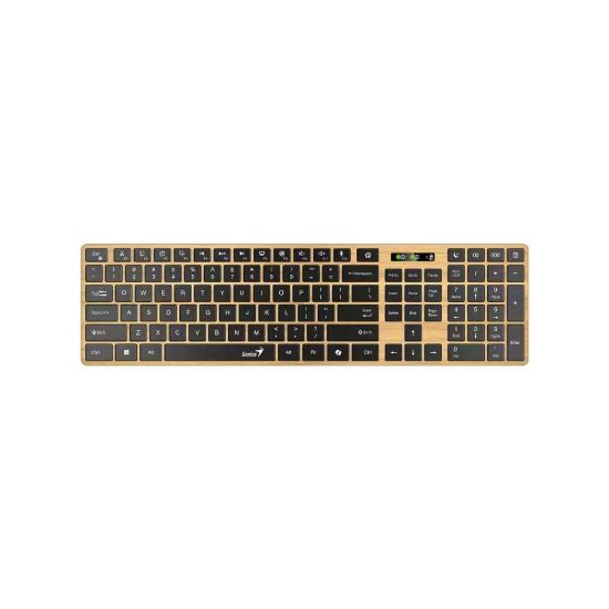 Obrázek GENIUS Klávesnice Slimstar 7250BT, membránová, bezdrátová, béžová- černá