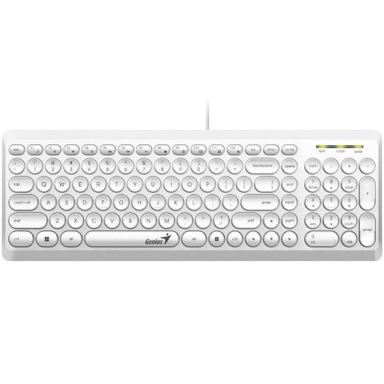 Obrázek GENIUS klávesnice Slimstar Q200 White/ Drátová/ USB/ bílá/ retro design/ CZ+SK layout