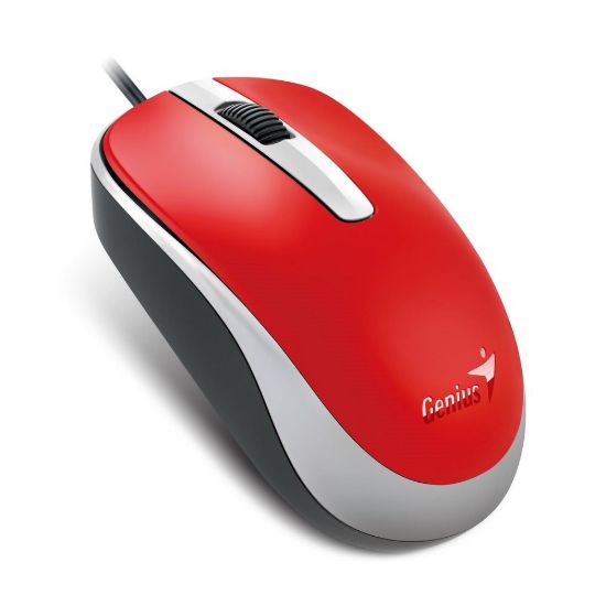 Obrázek GENIUS myš DX- 120, drátová, 1200 dpi, USB, červená