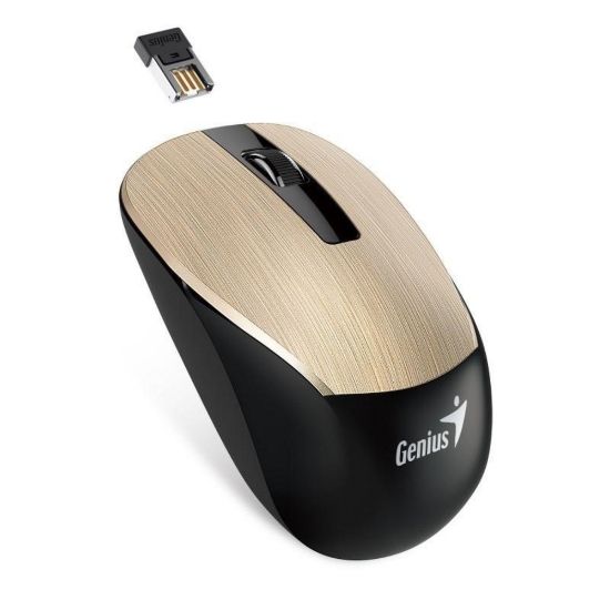 Obrázek GENIUS myš NX- 7015/ 1600 dpi/ Blue- Eye senzor/ bezdrátová/ zlatá