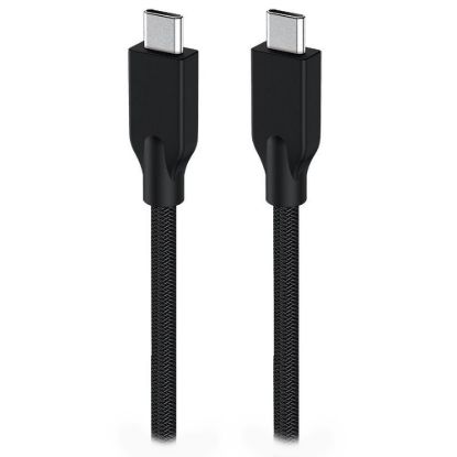 Obrázek GENIUS nabíjecí kabel ACC- C2CC- 3A, 150cm, USB- C na USB- C, 3A, PD60 W, opletený, černý