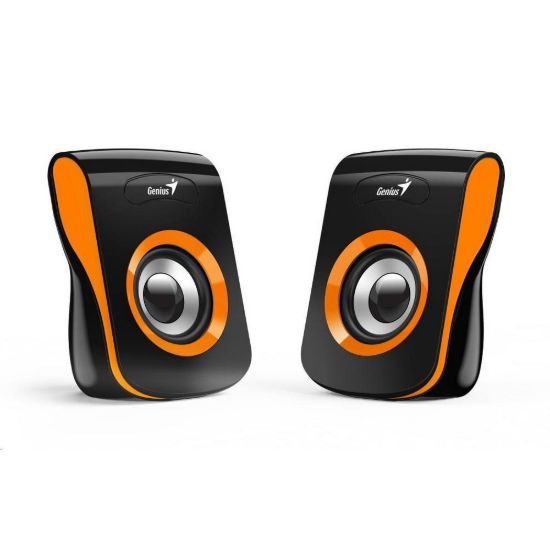 Obrázek GENIUS repro SP- Q180 Orange, 2.0, 6 W, USB napájení, 3, 5" jack, černo- oranžové