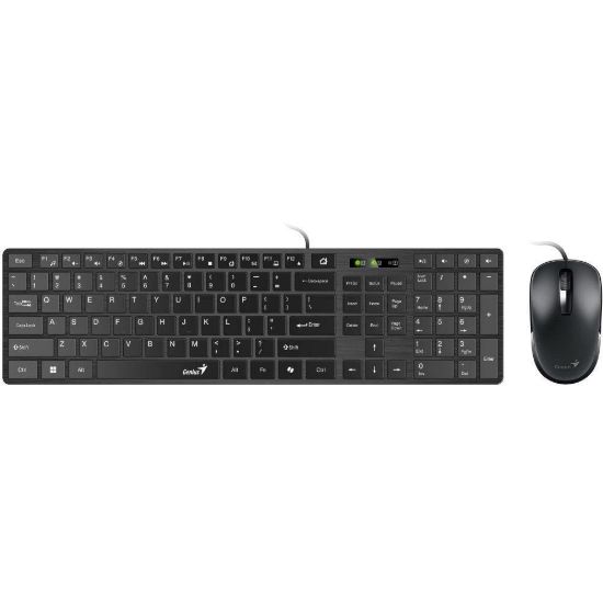 Obrázek GENIUS set klávesnice + myš Slimstar C126/ Drátový set/ Copilot/ USB/ černá/ CZ+SK layout