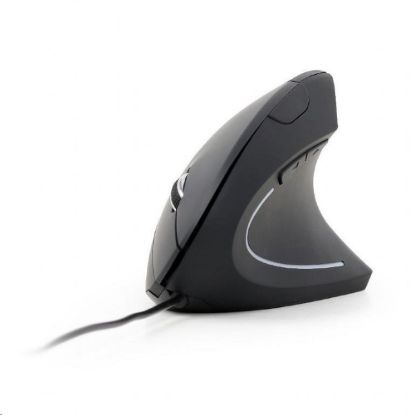 Obrázek GEMBIRD myš MUS- ERGO- 01, drátová, optická, vertikální, 1200- 3200 dpi, USB, černá