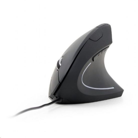 Obrázek GEMBIRD myš MUS- ERGO- 01, drátová, optická, vertikální, 1200- 3200 dpi, USB, černá