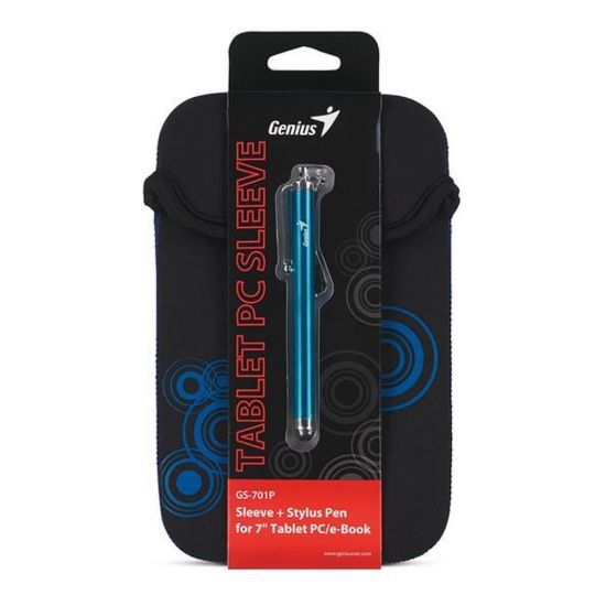 Obrázek GENIUS GS- 701P, bundle pouzdro na 7" Tablet PC černé + dotykové pero modré