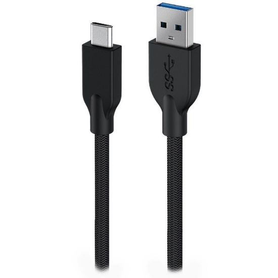 Obrázek GENIUS nabíjecí kabel ACC- A2CC- 3A, 150cm, USB- A na USB- C, 3A, QC3.0, opletený, černý