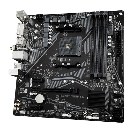 Obrázek GIGABYTE MB Sc AM4 A520M DS3H AC, AMD A520, 4xDDR4, 1xDP, 1xHDMI, 1xDVI- D, WiFi, mATX