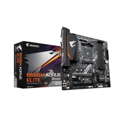 Obrázek GIGABYTE MB Sc AM4 B550M AORUS ELITE, AMD B550, 4xDDR4, 1xHDMI, 1xDVI, mATX