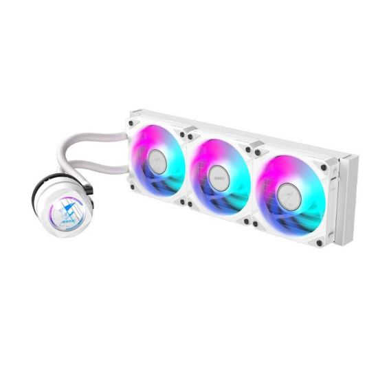 Obrázek GIGABYTE vodní chladič AORUS WATERFORCE II 360I, 3 x 120mm, ARGB, LGA1851, AM5, Bílá