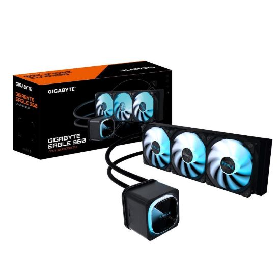 Obrázek GIGABYTE Vodní chladič EAGLE 360, 3 x 120mm, ARGB, LGA1851, AM5, černá