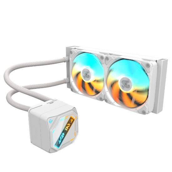 Obrázek GIGABYTE Vodní chladič GAMING 240 ICE, 2 x 120mm, ARGB, LGA1851, AM5, bílá