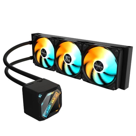 Obrázek GIGABYTE Vodní chladič GAMING 360, 3 x 120mm, ARGB, LGA1851, AM5, černá