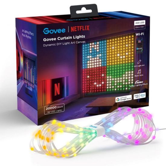 Obrázek Govee Netflix RGBIC Curtain Light 400 LED - 1, 5 x 1, 5m
