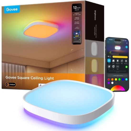 Obrázek Govee RGBICWW Smart čtverhranné stropní světlo 2400lm 30cm Matter