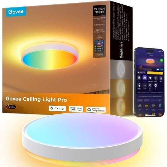 Obrázek Govee RGBICWW Smart kulaté stropní světlo 4300lm 38cm Matter