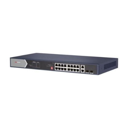 Obrázek HIKVISION DS- 3E0520HP- E, Full Gb switch 16x PoE (4x HI- PoE), 2x uplink RJ- 45 + 2x uplink SFP, 225 W, dosah až 300m