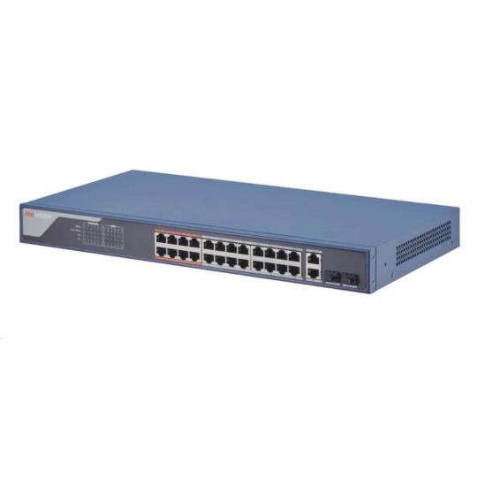 Obrázek HIKVISION DS- 3E1326P- SI, Smart managed switch 24 x 100TX PoE+2x uplink Gb Combo port, 370 W, Super PoE