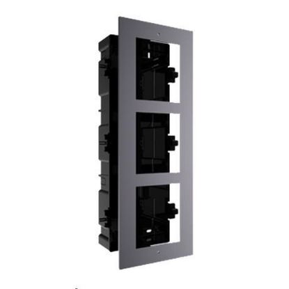 Obrázek HIKVISION DS- KD- ACF3, rámeček pro modulární interkom, pro 3 moduly, zápustná montáž
