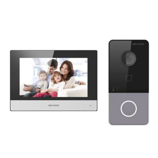 Obrázek HIKVISION DS- KIS603- P(C), kit IP videotelefonu, bytový monitor + dveřní stanice + 2x zdroj